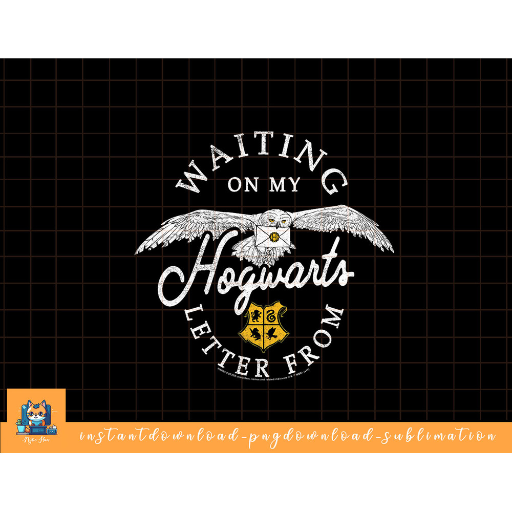 Harry Potter Hedwig Waiting On My Hogwarts Letter Distressed png, sublimate, digital download.jpg