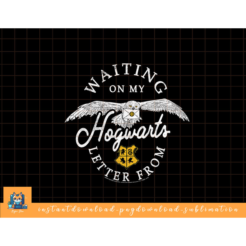 Harry Potter Hedwig Waiting On My Hogwarts Letter Distressed png, sublimate, digital download.jpg