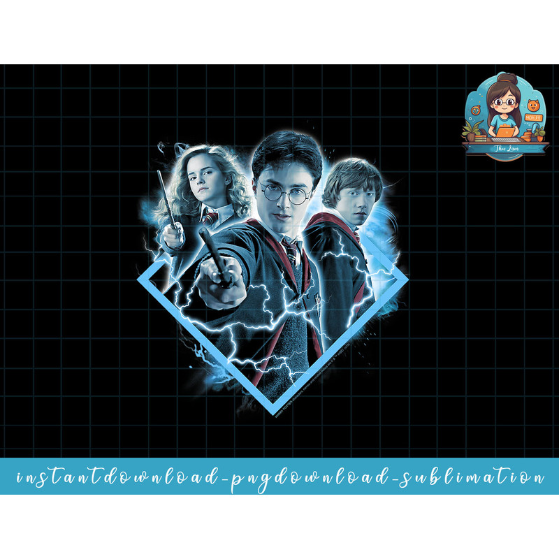 Harry Potter Hermione Granger Ron Weasley Blue Hue Portrait png, sublimate, digital download.jpg