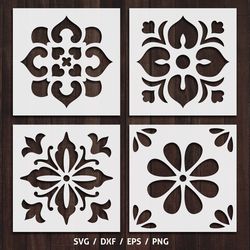 Floor Wall Tile Digital Stencil SVG, DXF Cut Files DIY Home