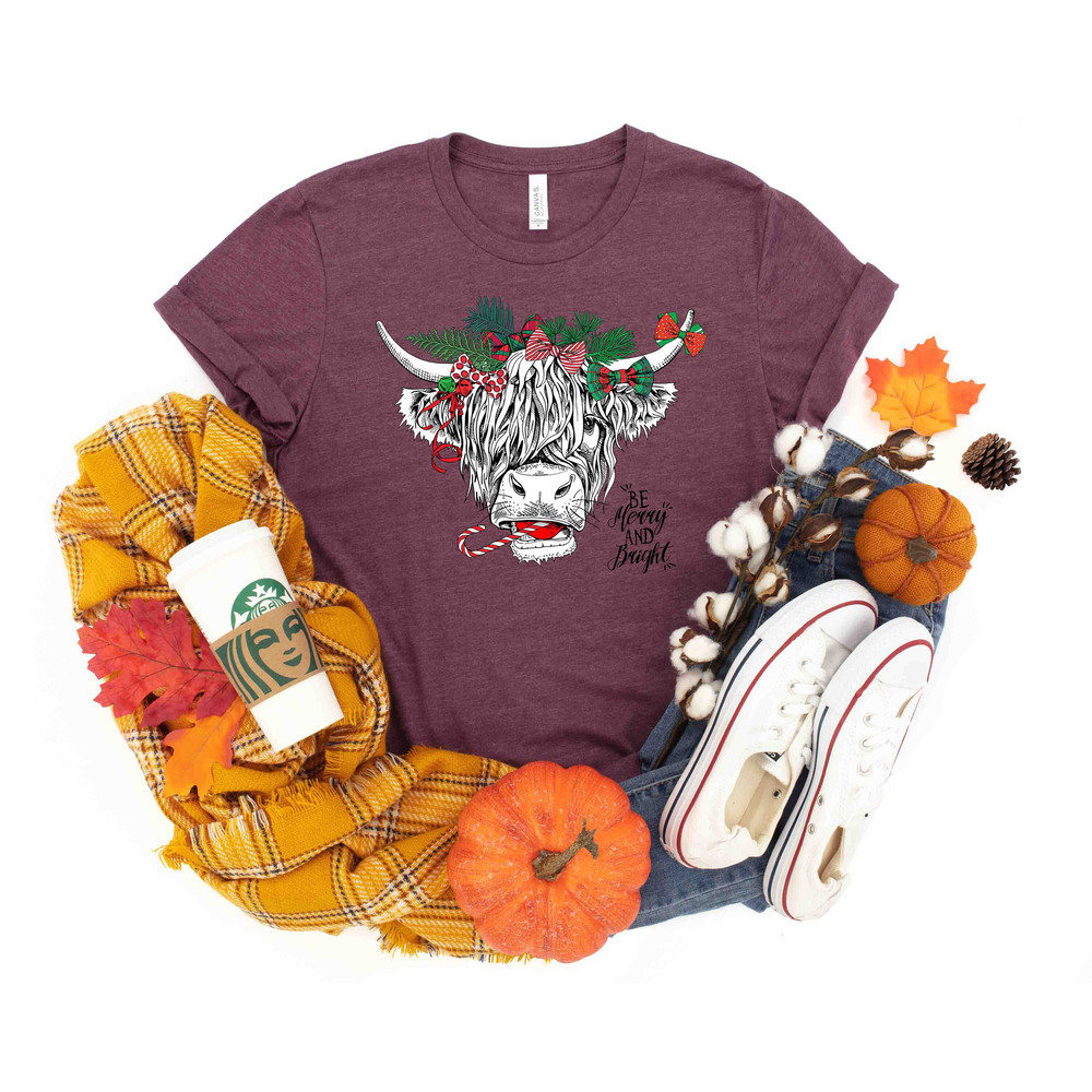 Cow Christmas Shirt, Merry Christmas Heifers Tee, Christmas Cow T-shirt, Highland Cow Farm Christmas Tshirt, Farmer Cow Animal Lover Shirt - 5.jpg