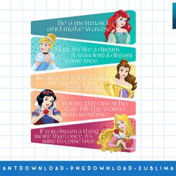 disney princess attributes panels poster png, sublimate, digital print