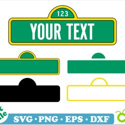 sesame street sign personalize | sesame street sign svg, sesam street logo svg, street sign custom names street sign png