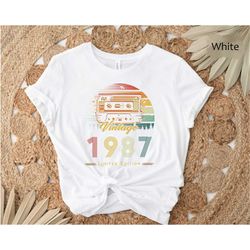 vintage 1987 shirt, 36th birthday gift, 1987 birthday shirt, daughter gift from dad, gift for birthday, birthday gift fo