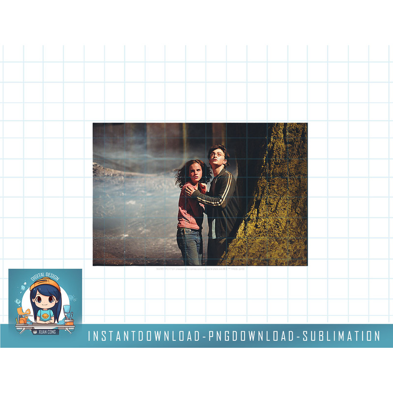 Harry Potter Hermione & Harry Scared Portrait png, sublimate, digital download.jpg