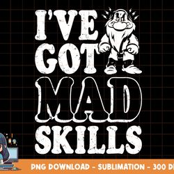 disney snow white grumpy mad skills text poster png, sublimation, digital print