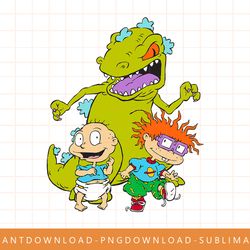 rugrats reptar with happy tommy & chuckie png, sublimate, digital print