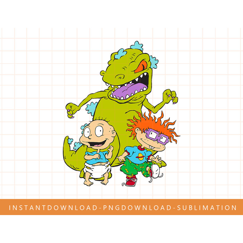 Rugrats Reptar With Happy Tommy & Chuckie png, sublimate, digital print.jpg