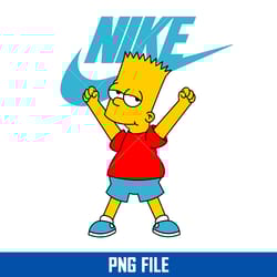 bart simpson nike png, nike logo png, bart simpson png, fashion brands png digital file