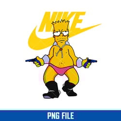 nike x bart png, nike logo png, bart simpson png, fashion brand png digital file