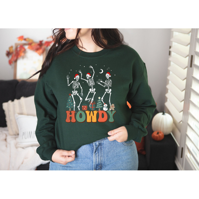 Dancing Skeleton Sweatshirt, Funny Christmas Sweatshirt Women, Christmas Sweater, Holiday Sweatshirt, Skeleton Christmas Shirt, Dead Inside - 2.jpg