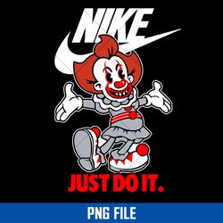 pennywise with nike logo png, nike logo png, pennywise png, nike horror png digital file
