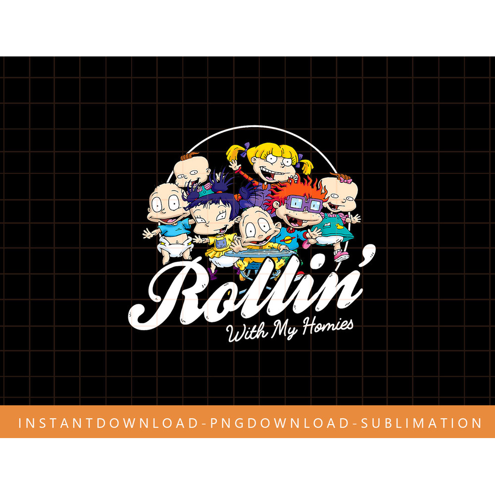 Rugrats Rollin With My Homies Baby Group Graphic png, sublimate, digital print.jpg