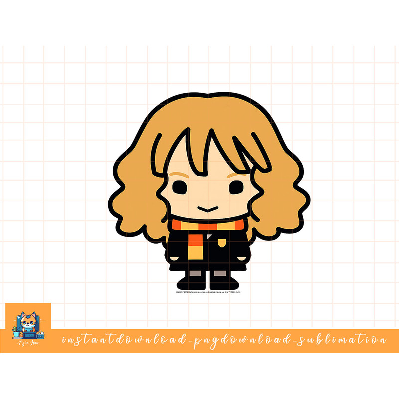 Harry Potter Hermione Granger Cute Cartoon Style Portrait png, sublimate, digital download.jpg