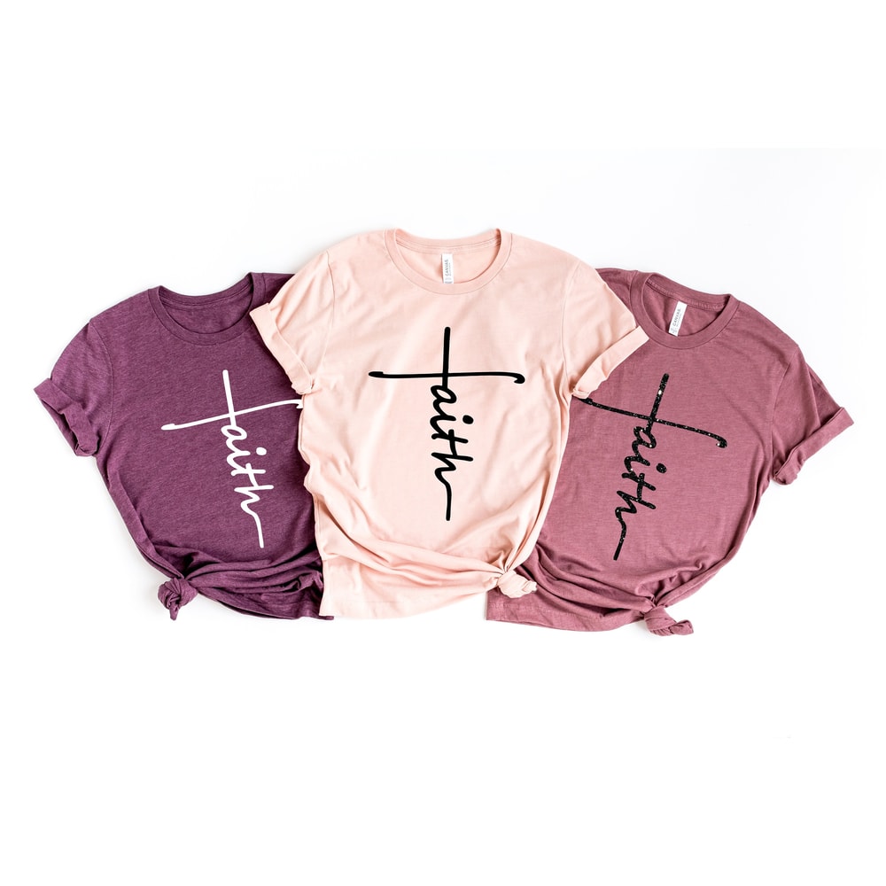 Faith Shirt, Faith Cross Shirt, Christian Gift, Faith Gift, Christian Shirts , Love and Grace Shirt, Faith Cross, Vertical Cross, Jesus - 1.jpg