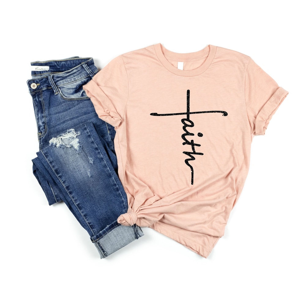 Faith Shirt, Faith Cross Shirt, Christian Gift, Faith Gift, Christian Shirts , Love and Grace Shirt, Faith Cross, Vertical Cross, Jesus - 4.jpg