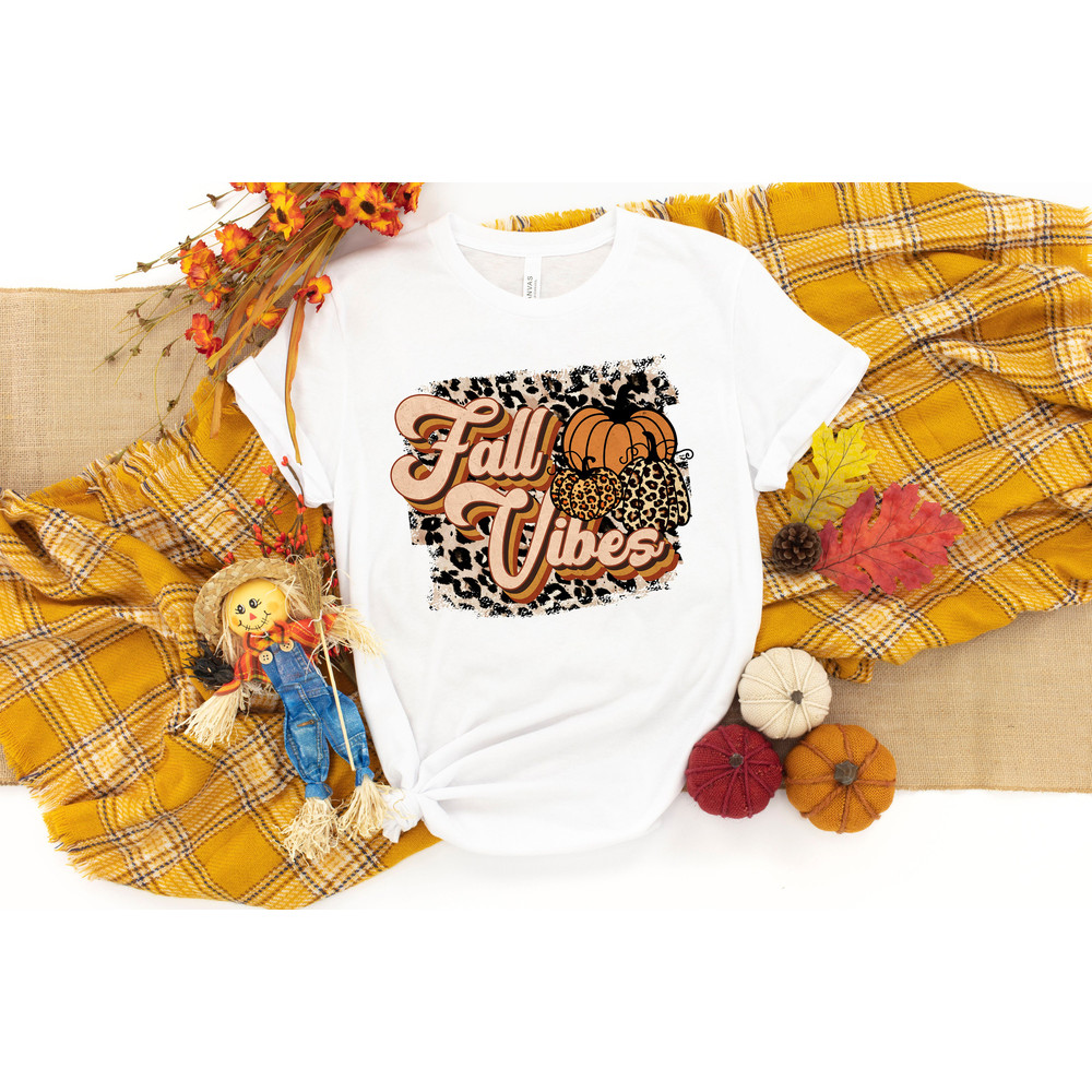Fall Vibes Leopard Retro Shirt, Fall Shirt,Thanksgiving Shirt,Hello Pumpkin,Fall Vibes,Thankful Grateful Blessed Shirt,Thanksgiving Shirts - 3.jpg
