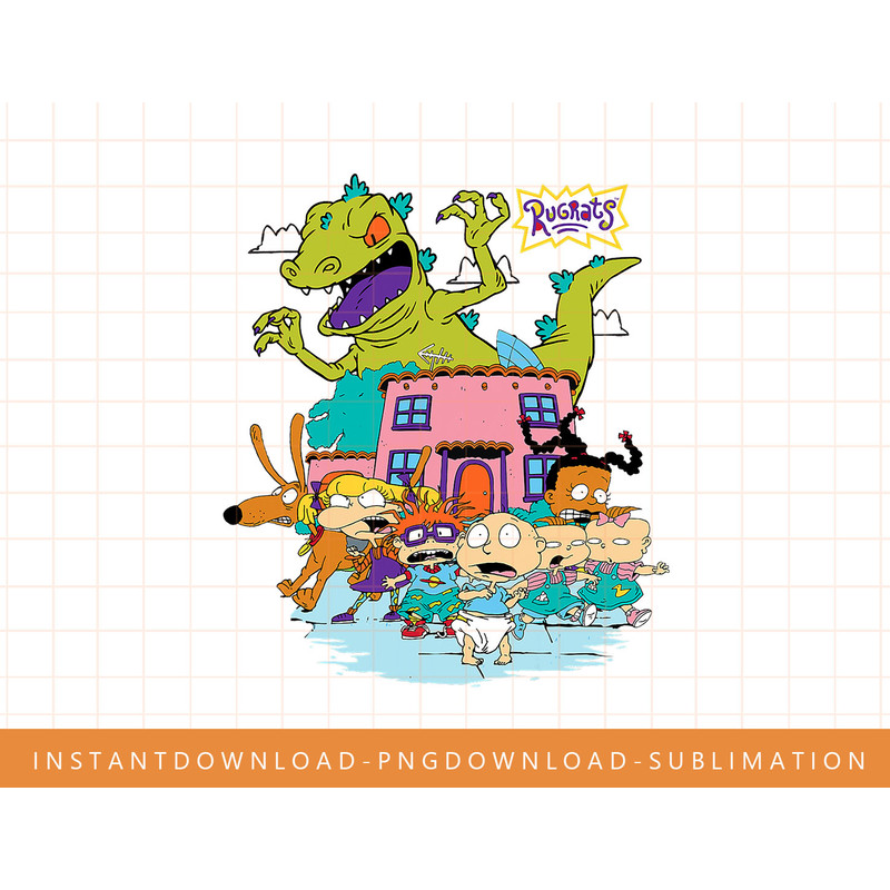 Rugrats Running Away From Reptar png, sublimate, digital print.jpg