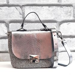 metallic silver crossbody for women