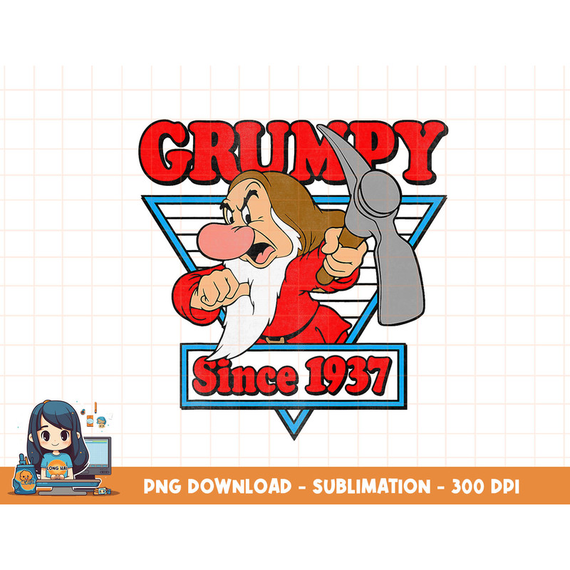 Disney Snow White Grumpy Since 1937 Triangle Graphic T-Shirt png, sublimation, digital print.jpg