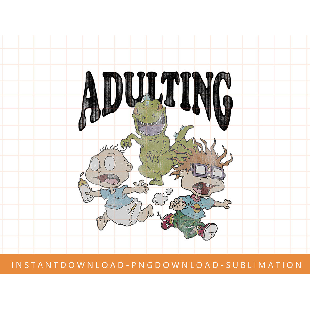 Rugrats Running From Reptar And Adulting Graphic png, sublimate, digital print.jpg