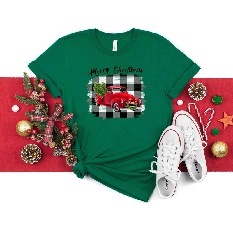 Farm Fresh Christmas Trees Truck Shirt, Christmas T-shirt, Christmas Family, Red Truck Shirt, Christmas Gift, Christmas Truck Family Shirts - 4.jpg