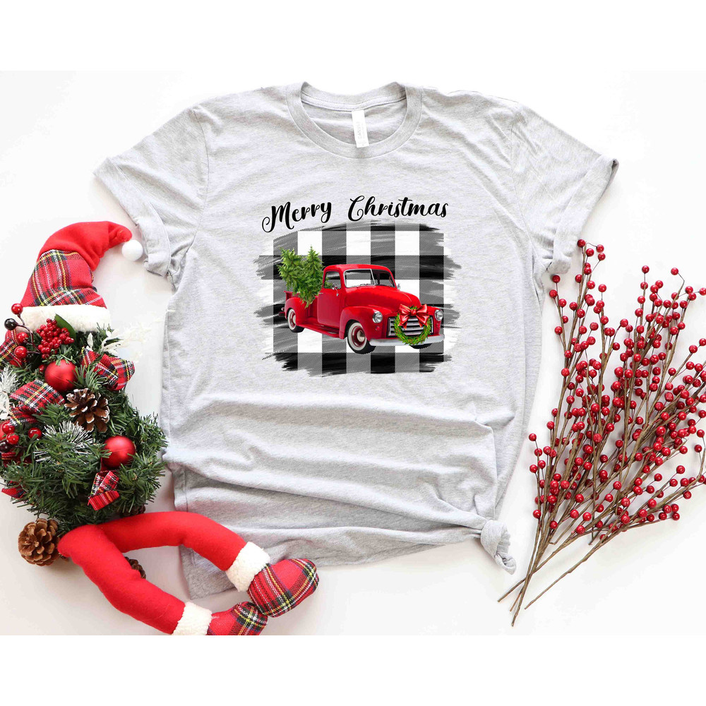 Farm Fresh Christmas Trees Truck Shirt, Christmas T-shirt, Christmas Family, Red Truck Shirt, Christmas Gift, Christmas Truck Family Shirts - 5.jpg