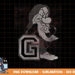 disney snow white grumpy varsity letter portrait png, sublimation, digital print