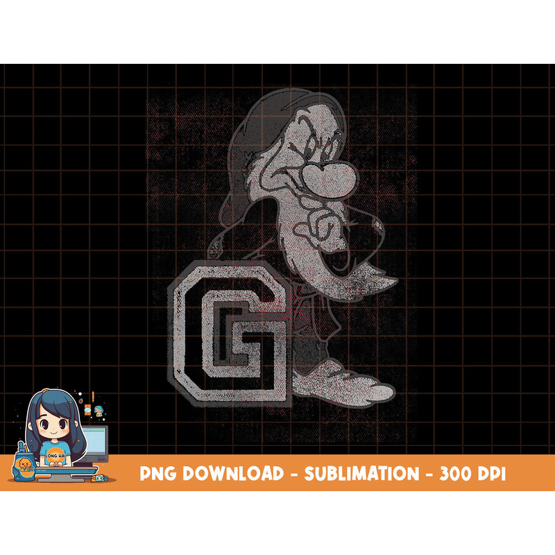 Disney Snow White Grumpy Varsity Letter Portrait png, sublimation, digital print.jpg