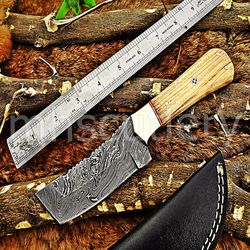 Custom Handmade Damascus Steel Hunting Skinner Knife With Kow Wood Handle. SK-48