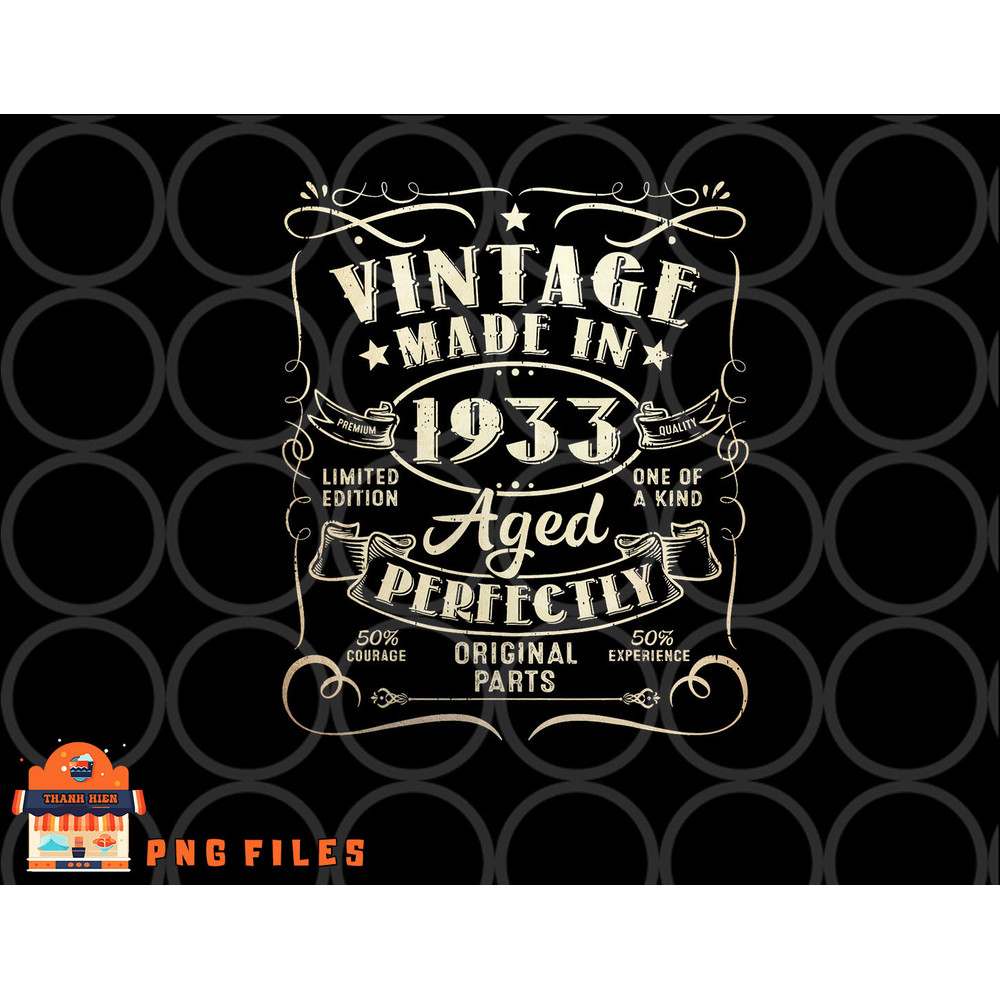 Vintage 90th Birthday Decorations Men Funny 1933 90 Birthday png, digital download copy.jpg