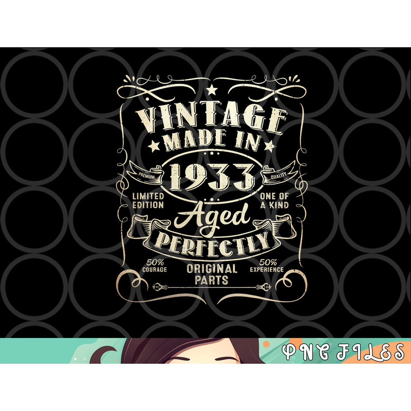 Vintage 90th Birthday Decorations Men Funny 1933 90 Birthday png, digital download copy.jpg