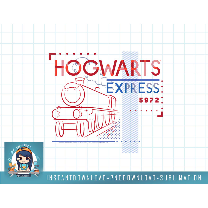 Harry Potter Hogwarts Express Line Drawing png, sublimate, digital download.jpg