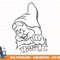 Disney Snow White Happy Line Art Big Face png, sublimation, digital print.jpg