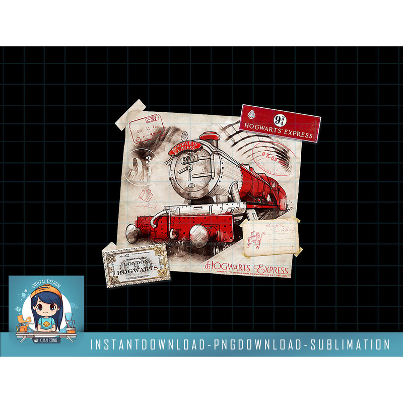 Harry Potter Hogwarts Express Postcard png, sublimate, digital download.jpg