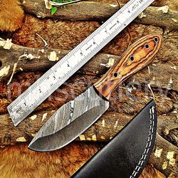 Custom Handmade Damascus Steel Hunting Skinner Knife With Dollar Sheet Handle. SK-54