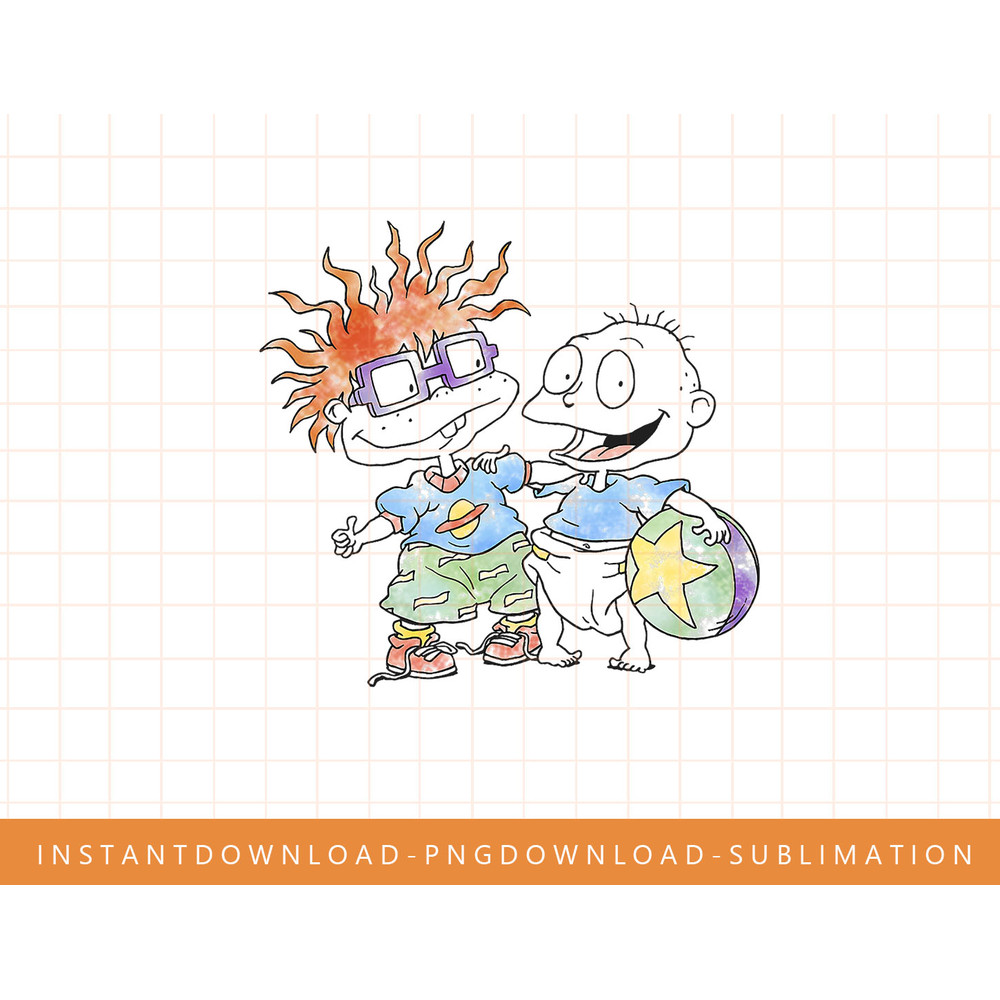 Rugrats Tommy And Chuckie Best Friends Watercolor png, sublimate, digital print.jpg