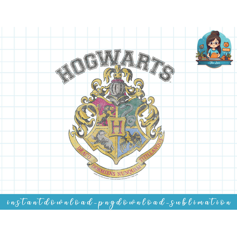 Harry Potter Hogwarts Vintage Crest Short Sleeve png, sublimate, digital download.jpg