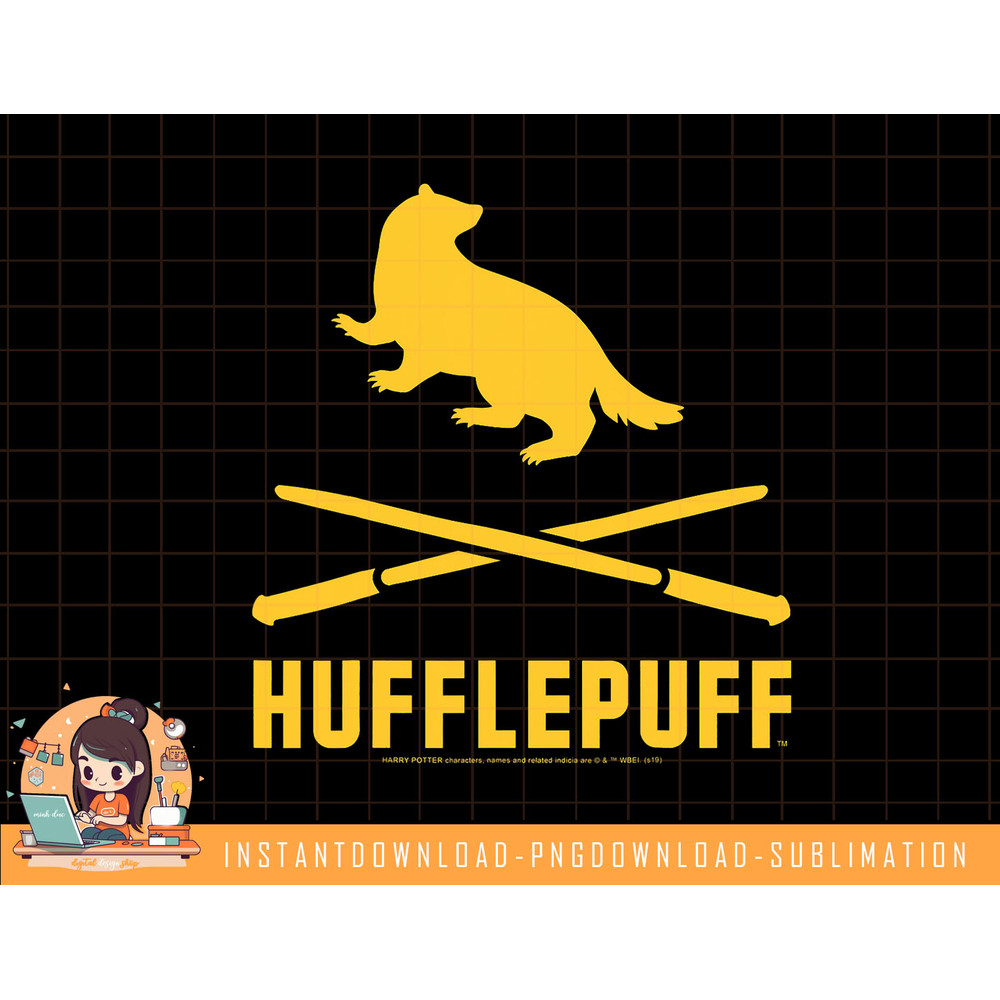 Harry Potter Hufflepuff Crossed Wands Logo png, sublimate, digital download.jpg