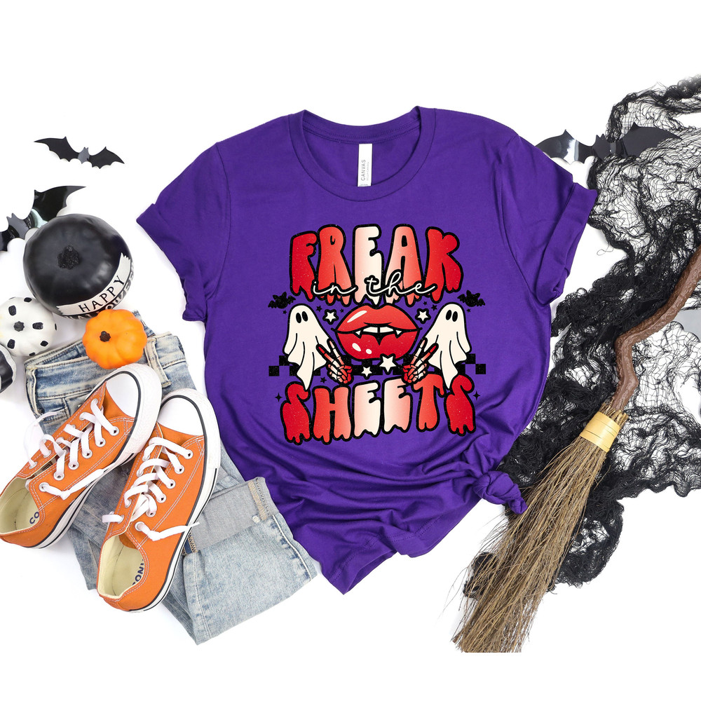 Freak In The Sheets T-Shirt, Halloween Funny Tee, Cute and Scary, Halloween Party Tee, Cute Fall Shirts, Cute Halloween Shirt, Boo Tee - 3.jpg