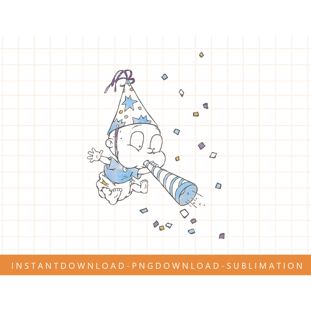 Rugrats Tommy Confetti Party Watercolor Graphic T-Shirt png, sublimate, digital print.jpg