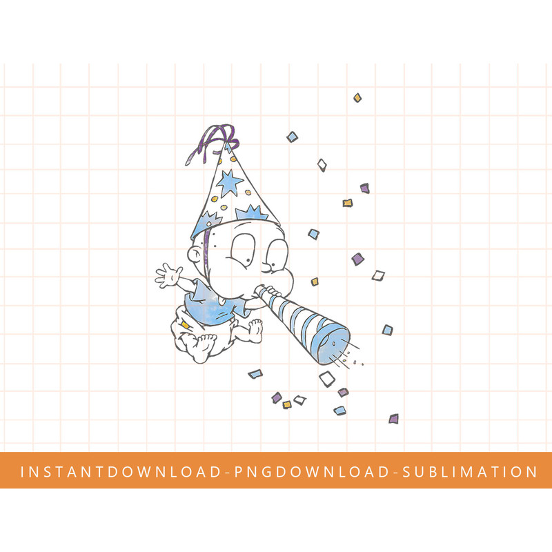Rugrats Tommy Confetti Party Watercolor Graphic T-Shirt png, sublimate, digital print.jpg