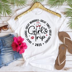 girls trip 2023 shirt, 2023 girls trip shirts, cheaper than therapy, girls vacation tshirts, girls weekend trip shirt, v