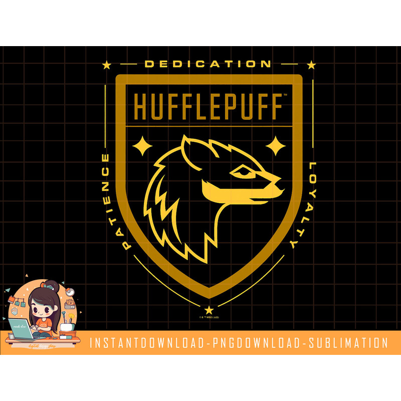 Harry Potter Hufflepuff Patience Loyalty Dedication Badge png, sublimate, digital download.jpg