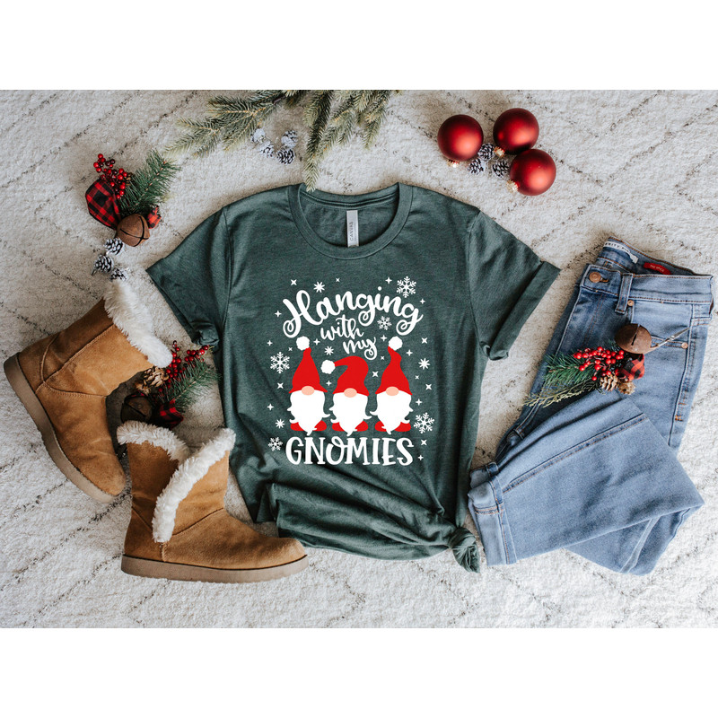 Hanging With My Gnomies Shirt, Christmas Gnomies Tee, Funny Christmas Shirt, Xmas Family Shirt, Christmas Shirt, Matching Family - 3.jpg