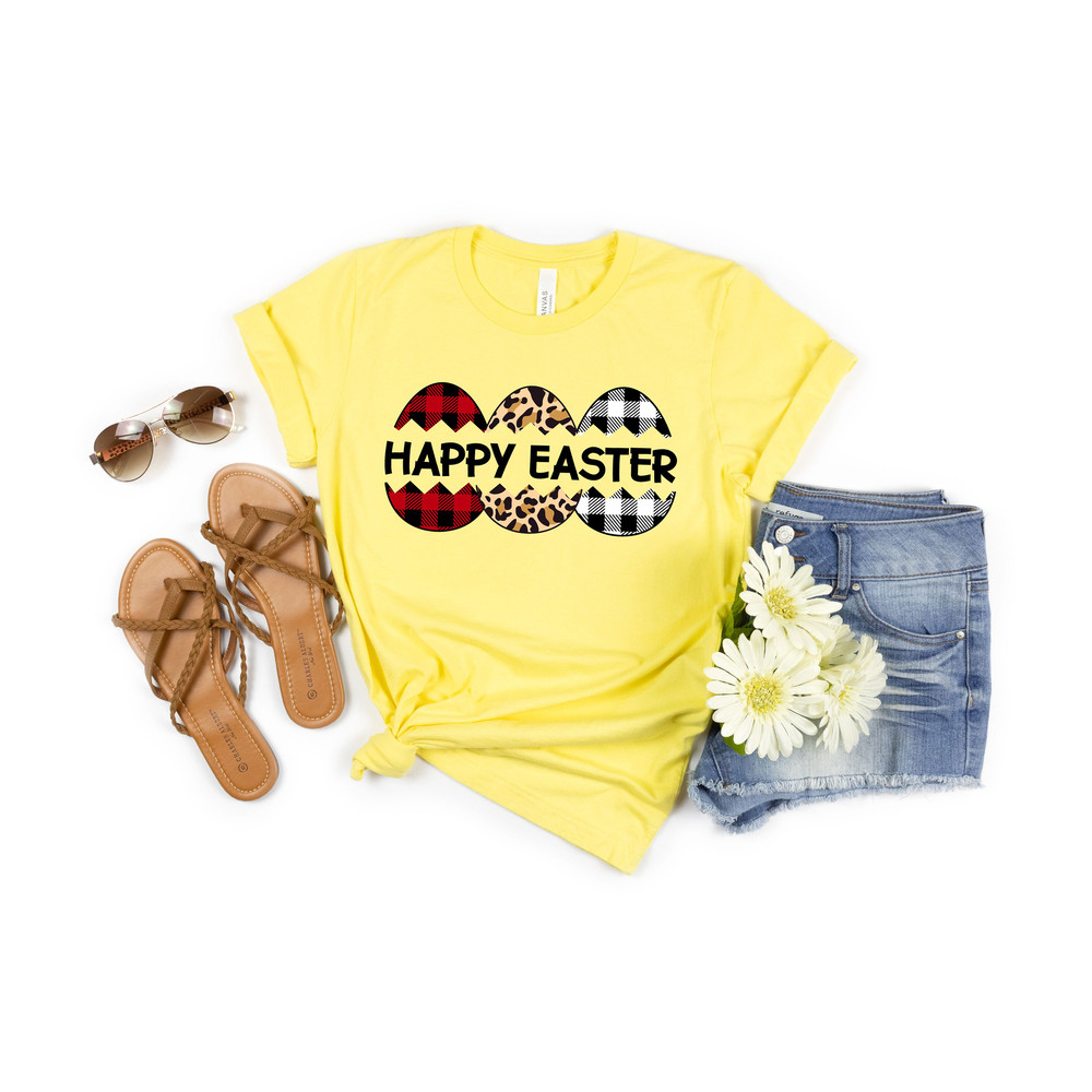 Happy Easter Day Shirt,Buffalo Plaid Cheetah Easter Egg Shirt,Easter Shirt For Woman,Easter Shirt,Easter Family Shirt,Easter Matching Shirt - 2.jpg