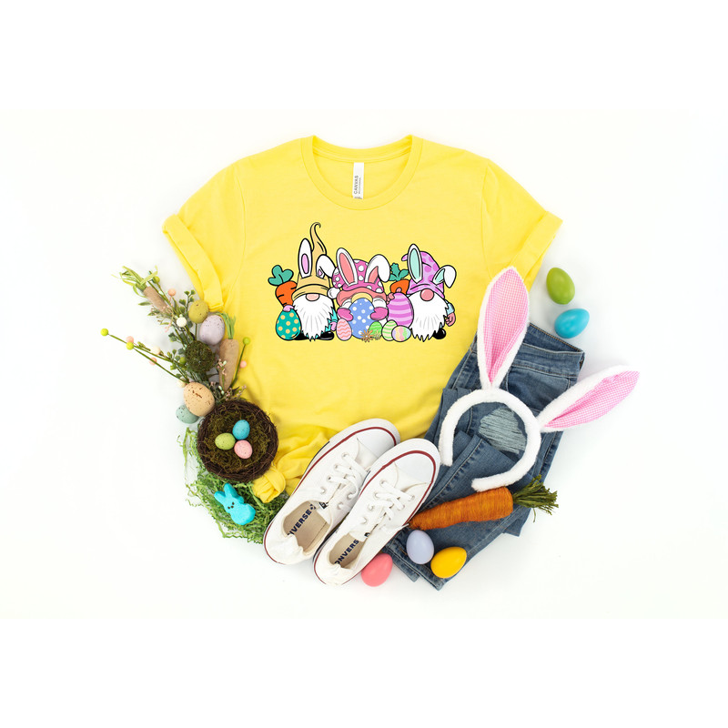 Happy Easter Gnomies Shirt, Easter Gnome Tee, Happy Easter Shirt, Cute Easter Top, Gift For Easter Day Tee, Peeps Easter Shirt - 3.jpg