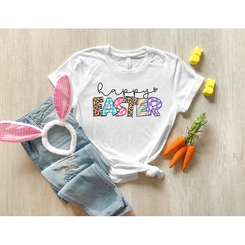 Happy Easter Shirt, Happy Easter Bunnies Shirt, Bunny Shirt, easter Bunny Shirt, Cute Easter Shirt, Leopard Bunny Shirt, Easter Matching Tee - 2.jpg