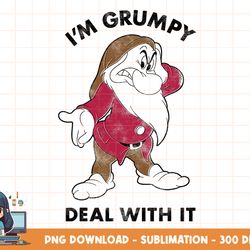 disney snow white i m grumpy deal with it portrait png, sublimation, digital print