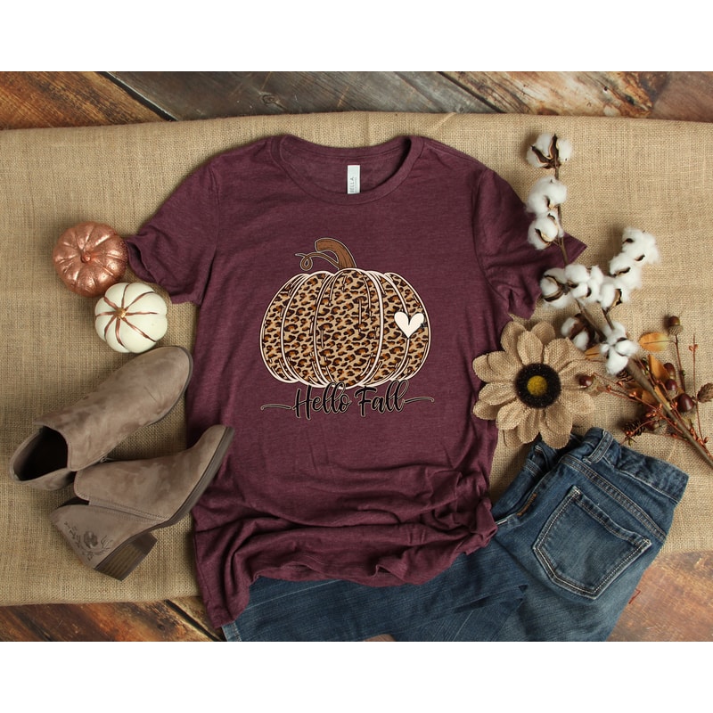 Hello Fall Shirt, Fall Love Shirt, Pumpkin Shirt, Fall Season Pumpkin Shirt, Hello Fall Pumpkin Shirt, Fall Vibes Shirt, Fall Vibes Shirt - 2.jpg